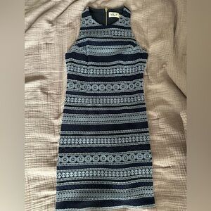 Eliza J Striped Racerback Dress in Navy 0P - Perfect for a Summer Wedding Guest!
